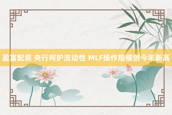 盈富配资 央行呵护流动性 MLF操作规模创今年新高