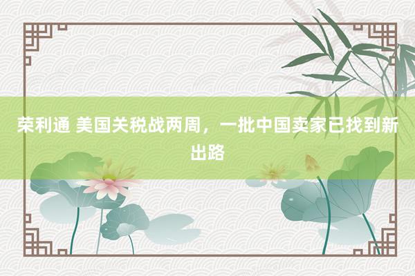 荣利通 美国关税战两周，一批中国卖家已找到新出路