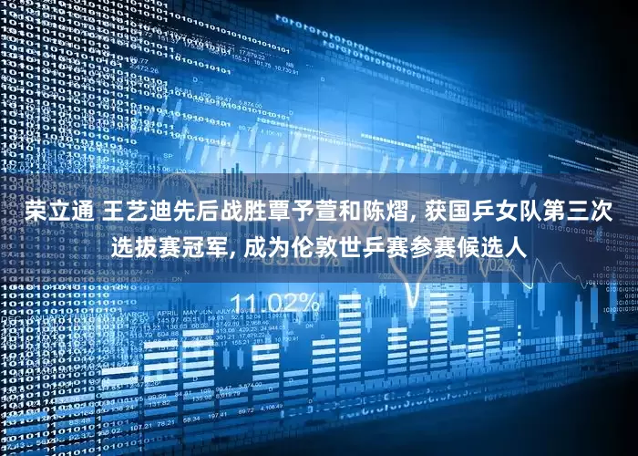 荣立通 王艺迪先后战胜覃予萱和陈熠, 获国乒女队第三次选拔赛冠军, 成为伦敦世乒赛参赛候选人